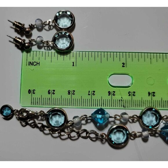 Madison and MAX Bracelet and Earrings Set Blues Silver 90s‎ Vintage - Picture 16 of 16